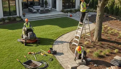 Staten Island, NY tree service crew providing landscaping and tree care for local properties