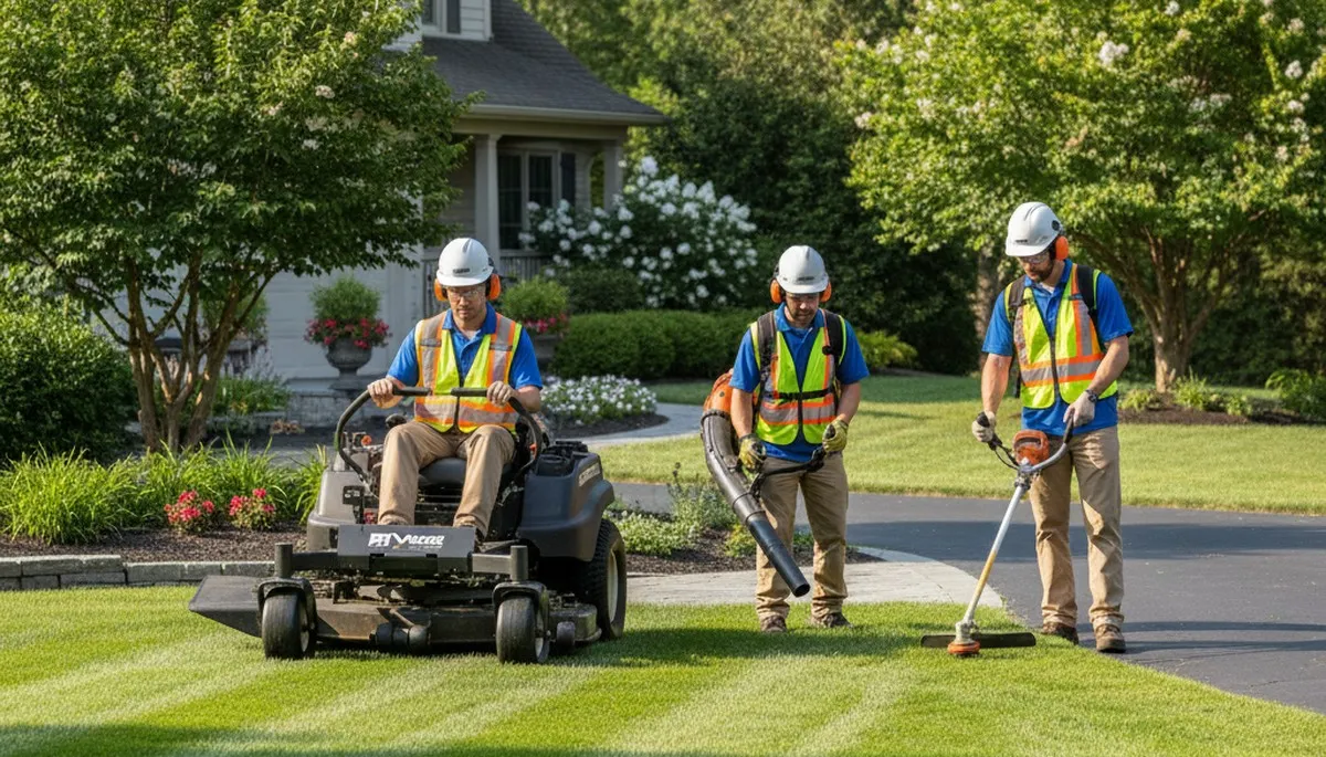 Staten Island, NY tree service crew providing lawn care and arborist maintenance for local properties