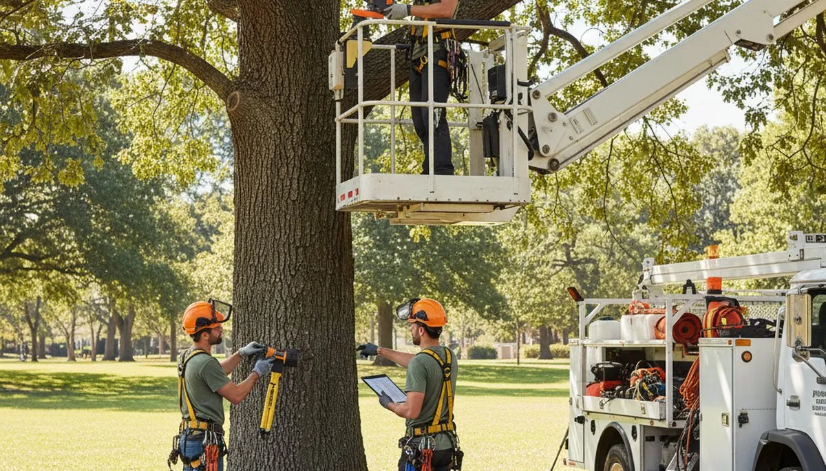 Staten Island, NY arborist treating diseased tree for fungal and pest damage