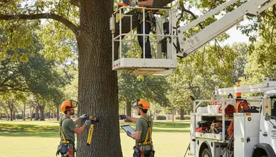 Staten Island, NY arborist treating diseased tree for fungal and pest damage