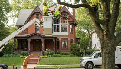 Tree service crew in Staten Island, NY providing professional tree care and removal for homeowners