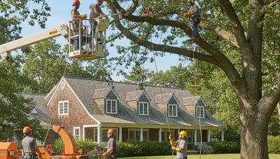 Tree service crew in Staten Island, NY providing professional tree trimming and removal services