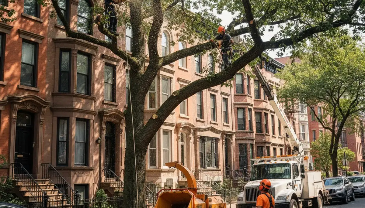 Tree service crew in Staten Island, NY providing professional tree trimming and removal services