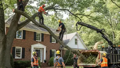 Tree service crew in Staten Island, NY providing professional tree removal and trimming services