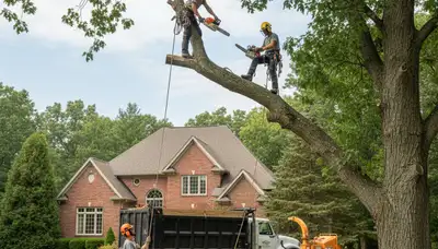 Tree service crew in Staten Island, NY performing professional tree removal and trimming