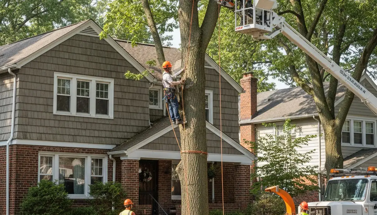 Tree service crew in Staten Island, NY providing professional tree trimming and removal services