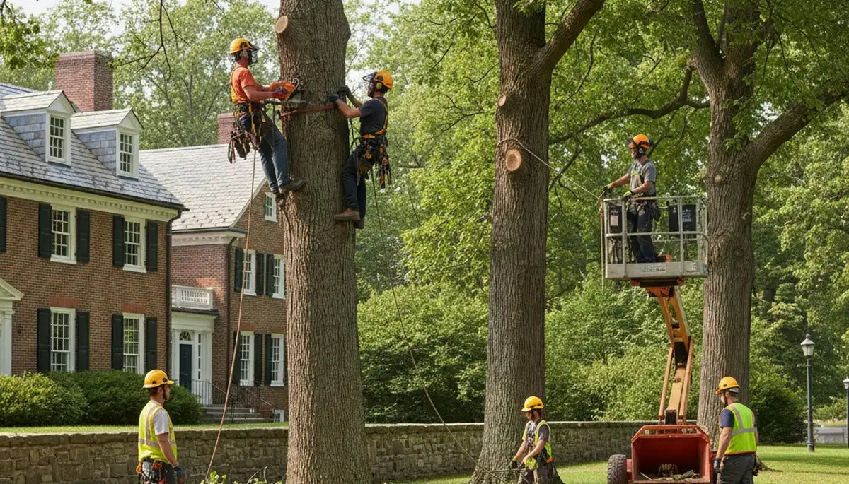 Tree service crew in Staten Island, NY handling professional tree trimming and removal