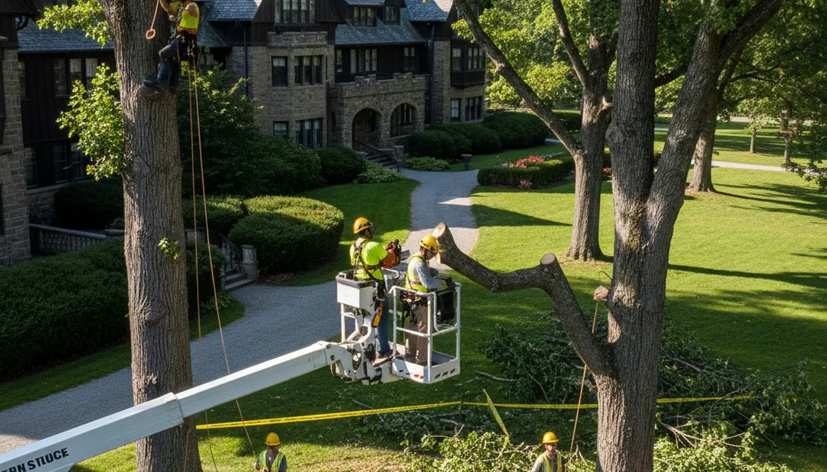 Tree service crew in Staten Island, NY performing professional tree trimming and removal