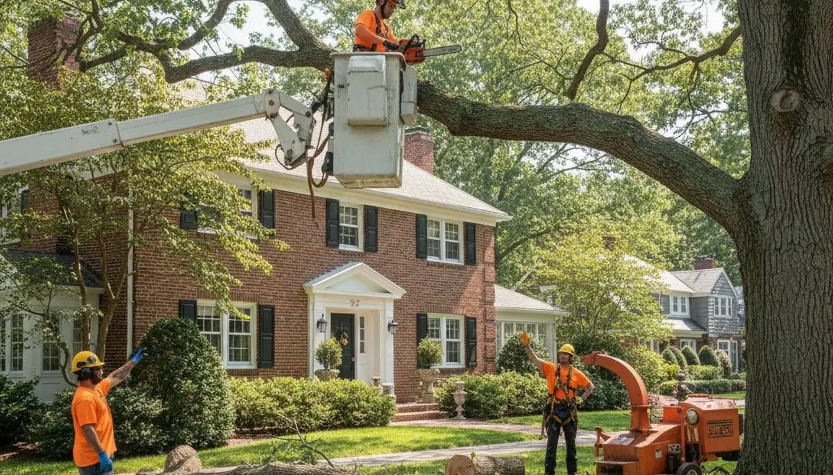 Tree service crew in Staten Island, NY trimming and removing trees for safe, professional property care