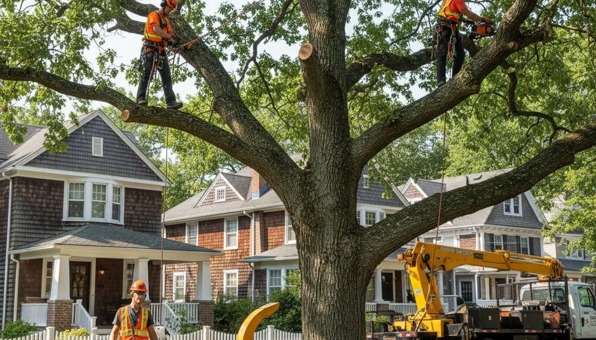 Tree service crew in Staten Island, NY performing professional tree trimming and removal