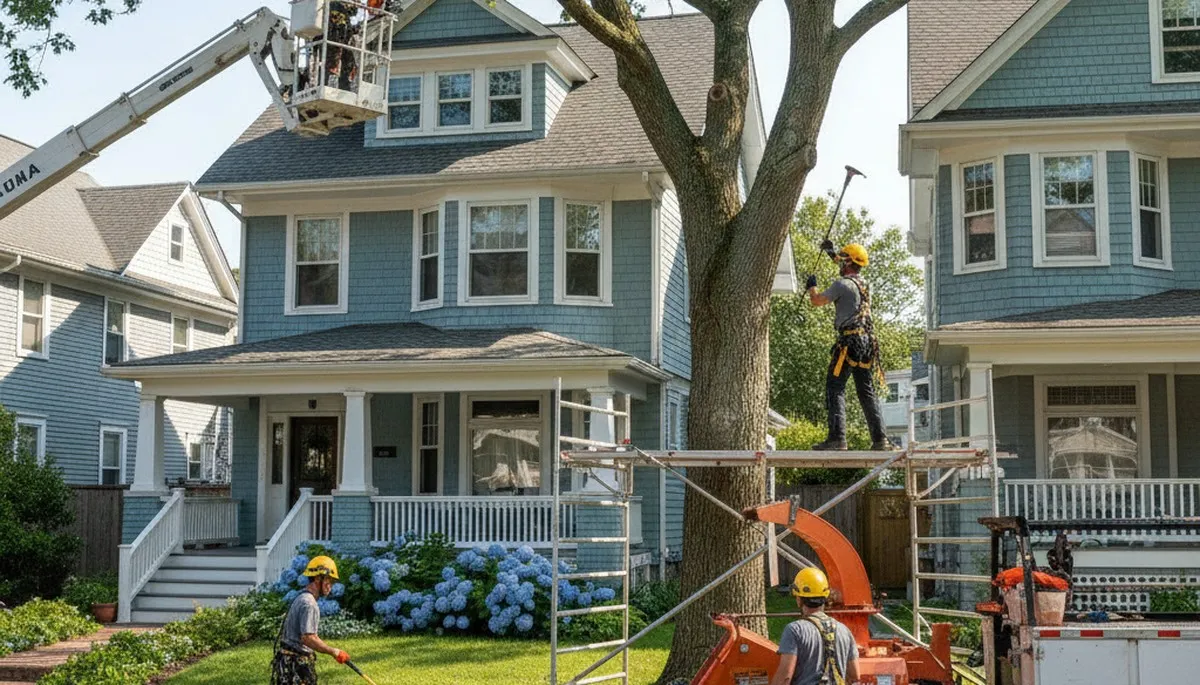 Tree service crew in Staten Island, NY performing professional tree trimming and removal