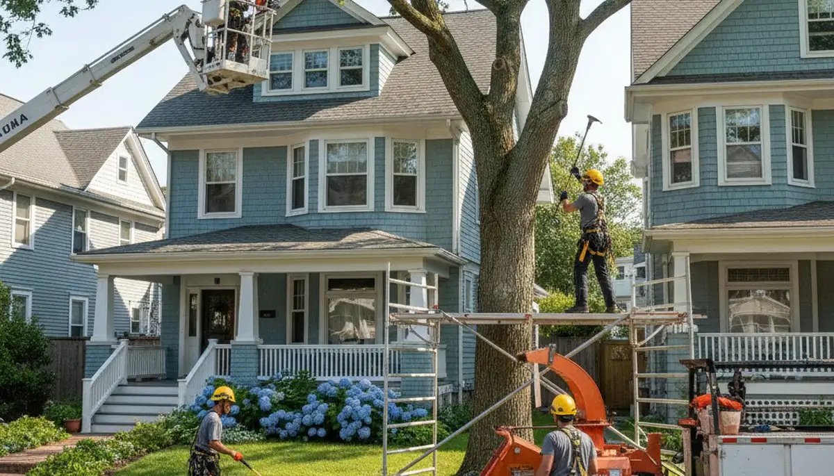 Tree service crew in Staten Island, NY performing professional tree trimming and removal