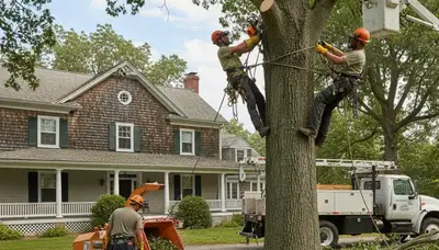 Tree service crew in Staten Island, NY providing professional tree care and removal services