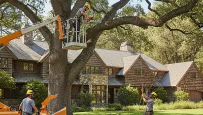Tree service crew in Staten Island, NY providing professional tree care for local properties