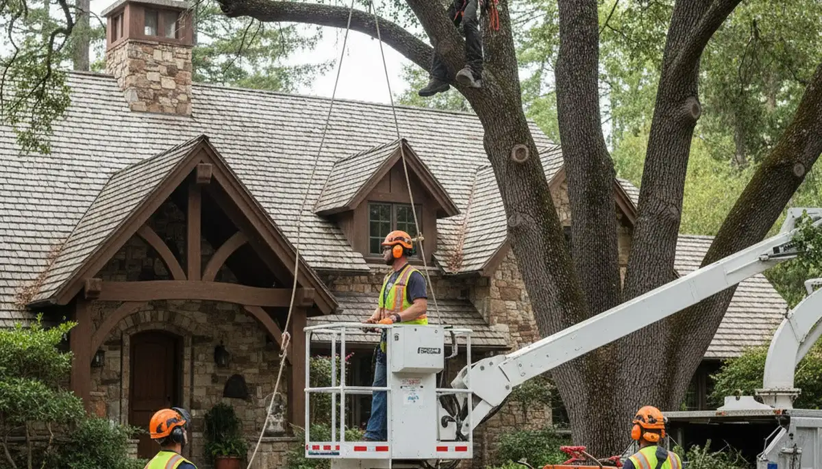 Tree service crew trimming trees in Staten Island, NY